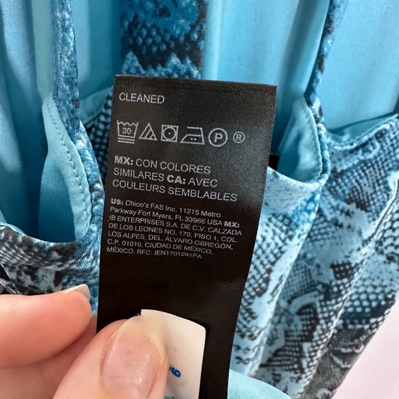 White House Black Market Snake Print Dress Blue and Brown Ombre Snakeskin sz S - Picture 10 of 10